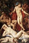 Nicolas Poussin Famous Paintings - Midas and Bacchus [detail 1]